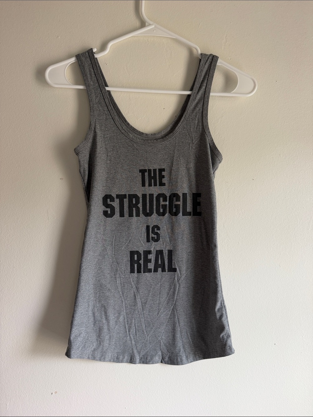 Gray Graphic Tank Top - The Struggle Is Real